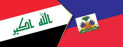 Irak und Haiti Flaggen, zwei Vektor Flaggen.