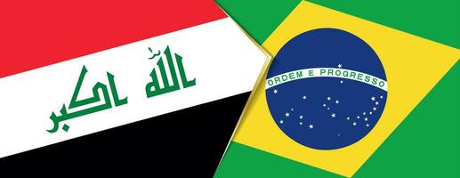 irak och Brasilien flaggor, två vektor flaggor.
