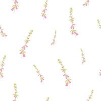 rosa fingerborgshandske, smartskalle, djävlar klocka, mycket liten äkta blommor vektor sömlös mönster för internationell kvinnor dag, Mars 8:e, blommig bakgrund, tapet, papper omslag