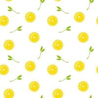 Zitrone Scheiben und Blätter Vektor nahtlos Muster, Hintergrund, Hintergrund, drucken, Textil, Stoff, Verpackung Papier, Verpackung Design