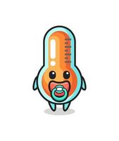 Baby-Thermometer-Cartoon-Figur mit Schnuller vektor