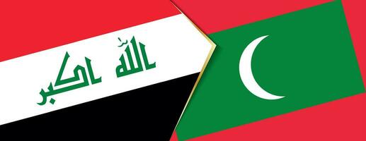 irak och maldiverna flaggor, två vektor flaggor.
