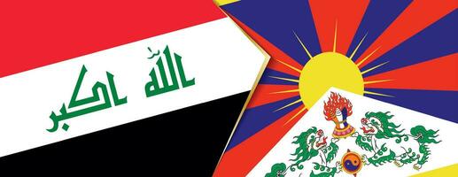 irak och tibet flaggor, två vektor flaggor.