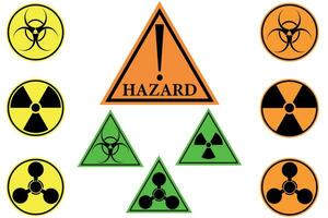 fara. annorlunda vektor fara tecken. strålning tecken, biohazard tecken, giftighet tecken.vektor