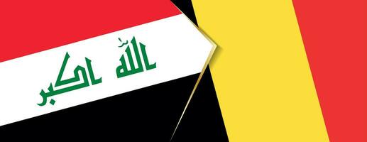 irak och belgien flaggor, två vektor flaggor.