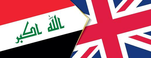 Irak und vereinigt Königreich Flaggen, zwei Vektor Flaggen.