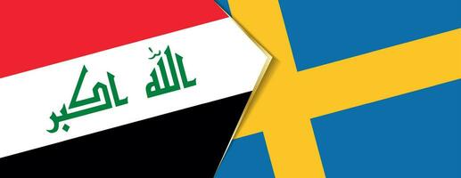 Irak und Schweden Flaggen, zwei Vektor Flaggen.