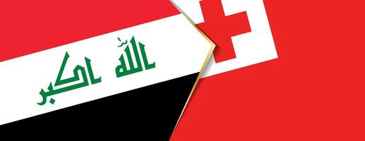 irak och tonga flaggor, två vektor flaggor.