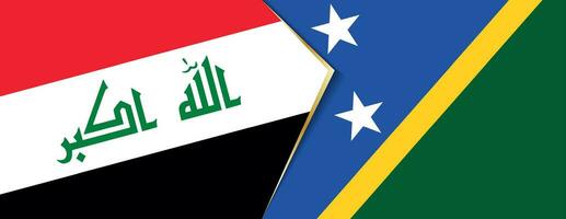 irak och solomon öar flaggor, två vektor flaggor.