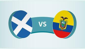Schottland gegen Ecuador, Mannschaft Sport Wettbewerb Konzept. vektor