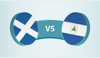 Schottland gegen Nicaragua, Mannschaft Sport Wettbewerb Konzept. vektor