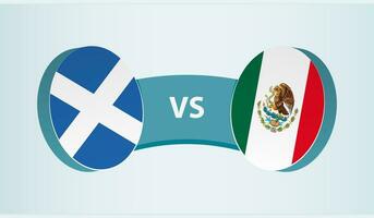 Schottland gegen Mexiko, Mannschaft Sport Wettbewerb Konzept. vektor