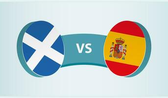 Schottland gegen Spanien, Mannschaft Sport Wettbewerb Konzept. vektor
