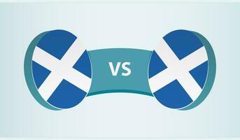 Schottland gegen Schottland, Mannschaft Sport Wettbewerb Konzept. vektor
