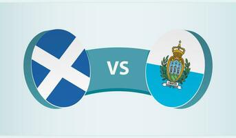 Schottland gegen san Marino, Mannschaft Sport Wettbewerb Konzept. vektor