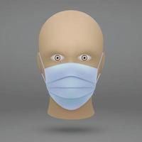 Kopf mit medizinischer Gesichtsmaske vektor