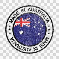 gjord i Australien stämpel i isolerad ikon i grunge stil vektor