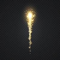 Meteor oder Komet auf transparentem Hintergrund. Vorlage für Ihr Design vektor
