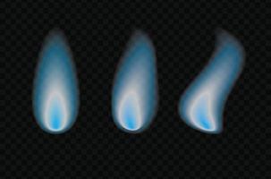 Satz realistischer Kerzenfeuerflammenschablone für Ihr Design vektor