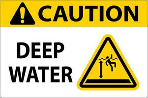 Vorsicht Zeichen tief Wasser vektor