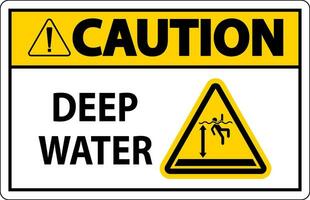 Vorsicht Zeichen tief Wasser vektor