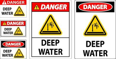 Achtung Zeichen tief Wasser vektor