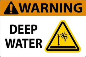 varning tecken djup vatten vektor