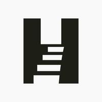 Brief h Treppe Logo. Schritt Logo Symbol Alphabet basierend Vektor Vorlage