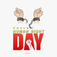 värld mänsklig rättigheter dag, 10 december, lämplig design för hälsning kort baner, affisch, och social media posta vektor