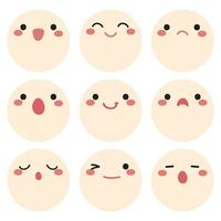 Emoticons kawaii süß Gesicht bunt wesentlich Pack vektor