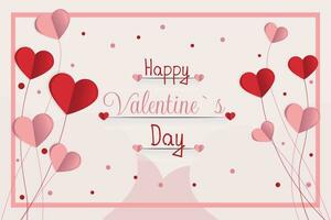 14 Februar, glücklich Valentinstag Tag kreativ Liebe Komposition von das Herzen, Papercraft vektor