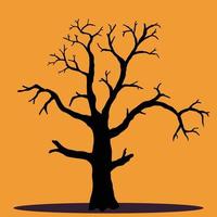 enkelhet halloween död träd frihand ritning siluett vektor