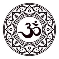 Om oder Aum indischer heiliger Klang, originales Mantra, ein Wort der Kraft. vektor