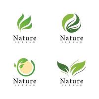 natur logotyp vektor designmall. blad ikon