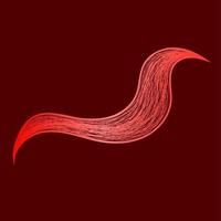 röd abstrakt vågiga linjer prydnad isolerad vektor illustration redigerbar