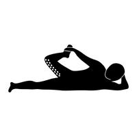 Stretching Exercise Icon zum Dehnen des Quadrizeps auf dem Boden. vektor