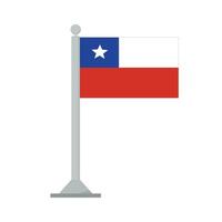 Flagge von Chile auf Fahnenstange isoliert vektor