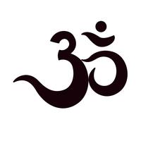 Om eller Aum indian heligt ljud, original mantra, ett ord av makt. vektor