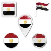 Satz von Symbolen der Nationalflagge Ägyptens vektor