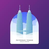 Petronas Towers Landmark Kreative Hintergrundvorlage vektor