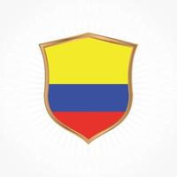 colombia flagga vektor med sköldram