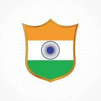 Indien flagga vektor med sköldram