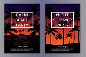 tropiska natt affischer vektor