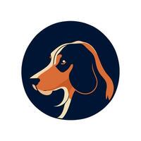 Profil von ein Hund Kopf im eben Stil. Hund Kopf Logo Design. abstrakt bunt Hund Gesicht. Vektor Illustration.
