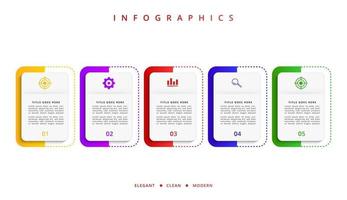 infografik med lutning och effekt med 4, 5, 6 alternativ eller steg vektor