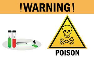 Gift. Warnung Über Vorsichtig Handhabung von giftig und biologisch gefährlich Substanzen. vektor