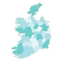 irland Karta. Karta av irland i administrativ regioner vektor