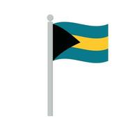 Flagge von Bahamas auf Fahnenstange isoliert vektor