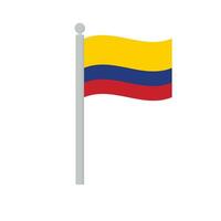 flagga av colombia på flaggstång isolerat vektor