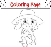 süß Hund Färbung Seite zum Kinder. Vektor Illustration Färbung Buch.
